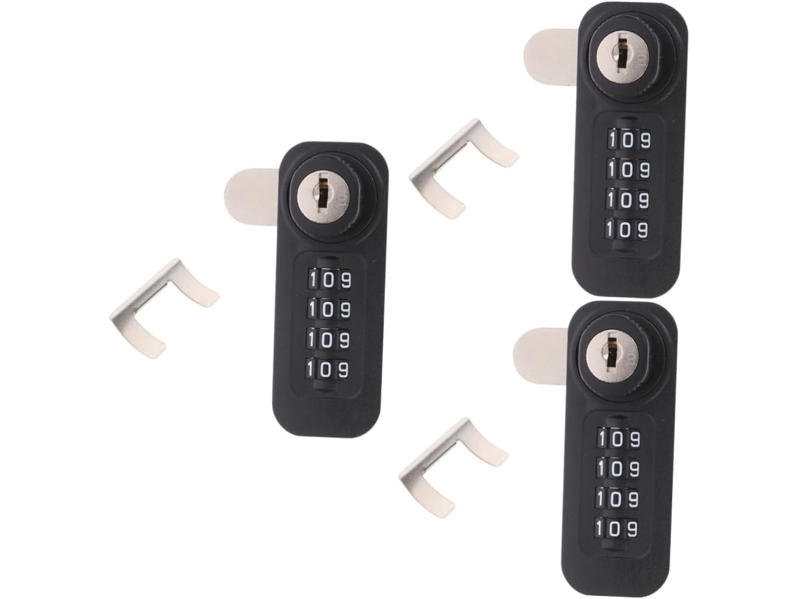 Fechadura Mecânica Numérica De Aço De 3 Peças Para Armários E Lockers.