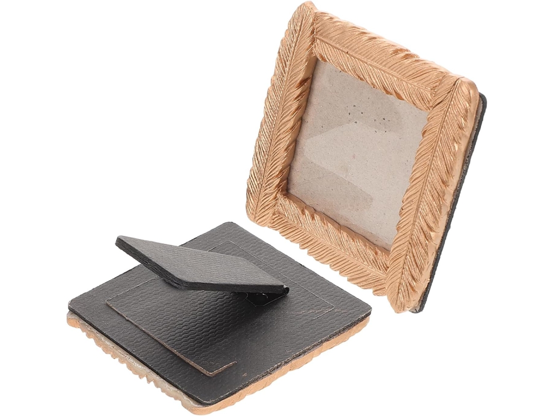 Conjunto 2 Porta Retratos Pequenos Moldura Elegante Dourada Decoração Casamentos Escritórios Exibição Luxo GOKOCO