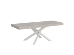 Mesa Extensível Volantis Premium Cashmere 180/284x90 Cm Com Pernas Brancas Itamoby