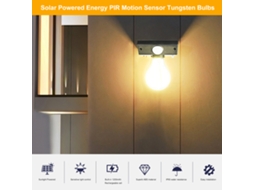 Rebe-lâmpada Solar Exterior De Parede Com Sensor De Movimento Ip65 Para Luz De Pátio, Jardim E Cerca
