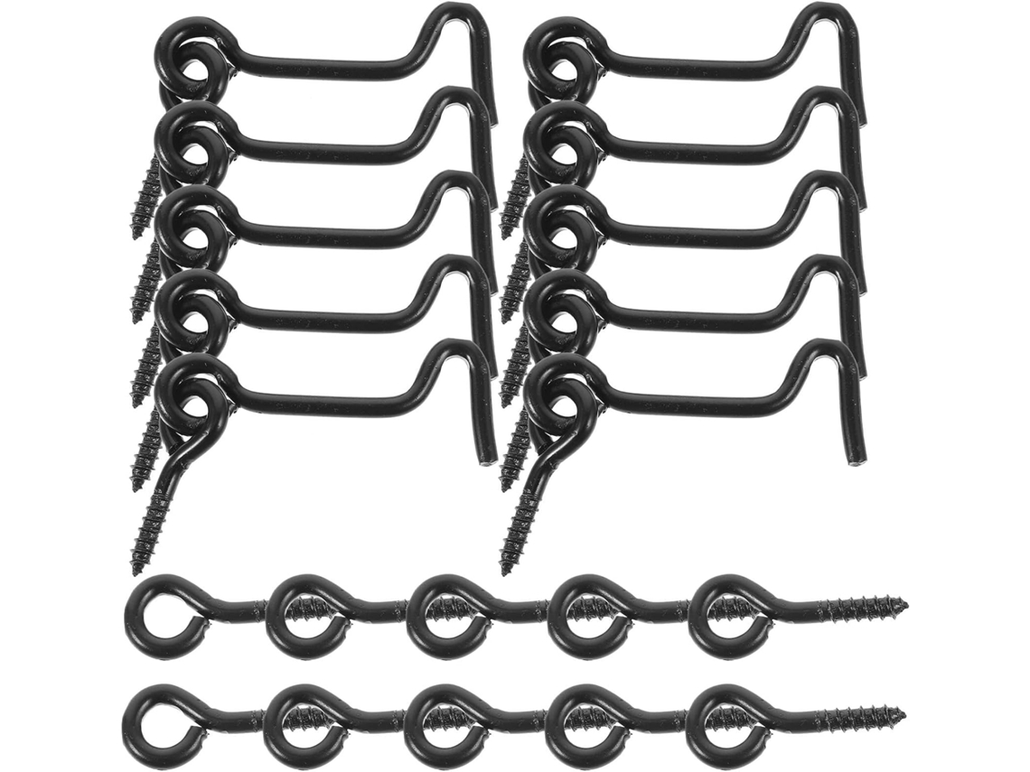 Fecho De Gancho Giratório Aço Carbono 1, 5 Polegadas 3, 8cm, Pacote Com 10 Pares E Fusos Portas De Celeiro