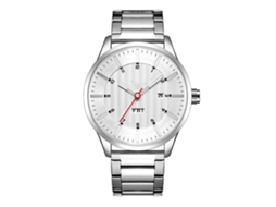 Reloj Hombre Redondo Correa Acero Inoxidable Resistente Al Agua Cuarzo Analógico