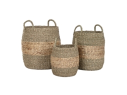 Conjunto De Cestas De Casa Esprit Natural Jacinto De Água Tropical (3 Peças)