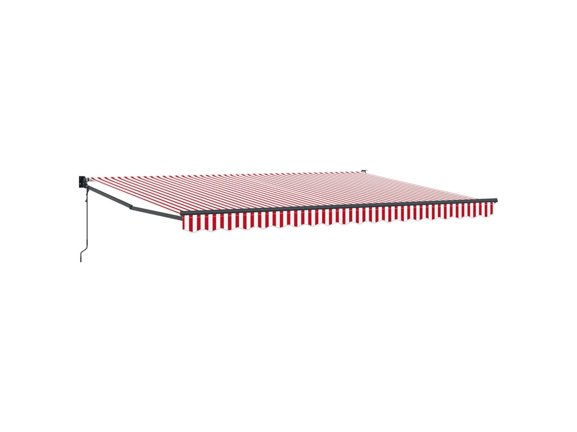 Conjunto 1 Toldo Retrátil Vidaxl Vermelho Poliéster (450 × 300 Cm)