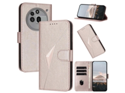Capa De Couro Para Celular Com Fecho De Fivela E Padrão Triangular