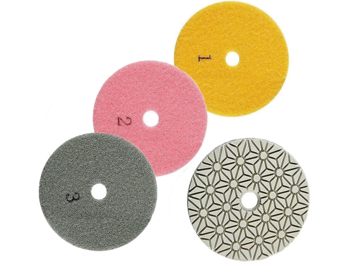 Conjunto De 3 Discos Lixa Para Polimento A Seco E Úmido 4 Polegadas,
