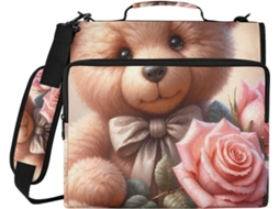 Organizador Fofo De Ursinho Pelúcia Com 3 Argolas, Pasta Impermeável Com Compartimento Laptop E Bolsos Arquivos