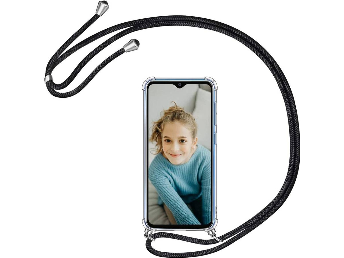 Capa Xiaomi Redmi Note 8 Pro HONGWE. Com corda Transparente, Preto