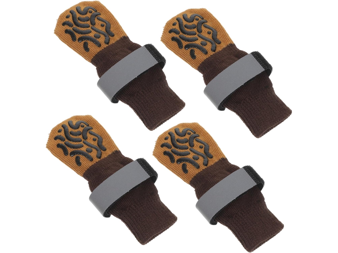 Conjunto De 4 Meias Antiderrapantes Cães Com Partículas