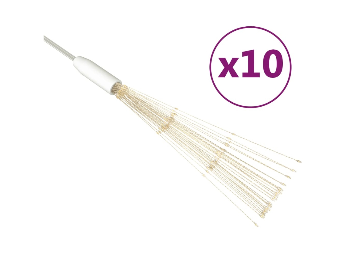 Conjunto 10 Iluminação de fogo de artifício VIDAXL Copper