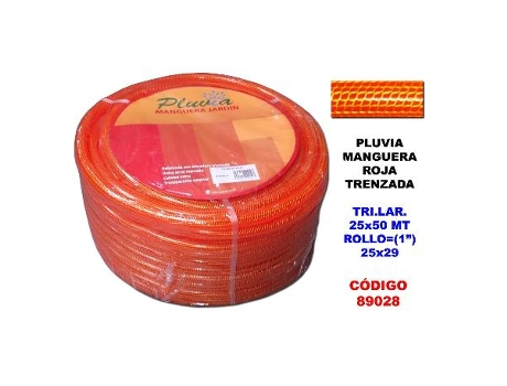 Pluvia manguera roja trenzada tri.lar.25x50 rollo (1  ) 25x29