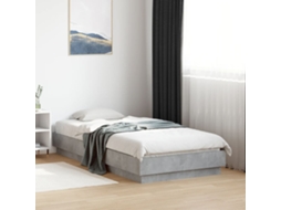 Estrutura De Cama 75x190 Cm Derivados De Madeira Cinza Cimento