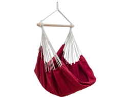 Cadeira Suspensa para Sentar 2 Pessoas Rede 185X130Cm 150Kg Cadeira de Balanço Balanço 100% Algodão Vermelho Borgonha AMANKA