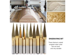 Laxiscreed Jogo Com 10 Cabeças De Corte Em Aço De Tungstênio Com Revestimento De Titânio Para Gravura E Marcenaria