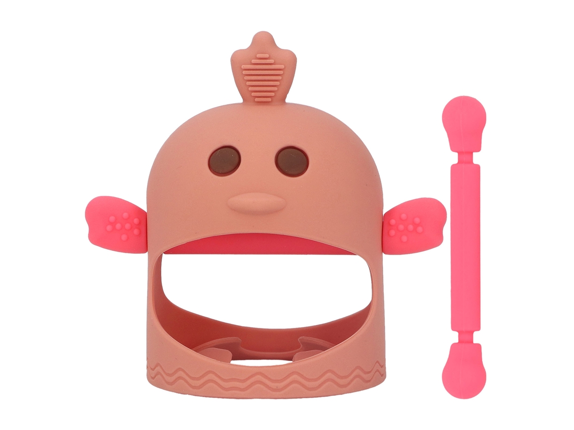 Chupete De Silicone Para Bebê Com Forma De Frango Fofo, Dientador Com 2 Cauces Para Dia E Noite, Cor De Amêndoa Seca