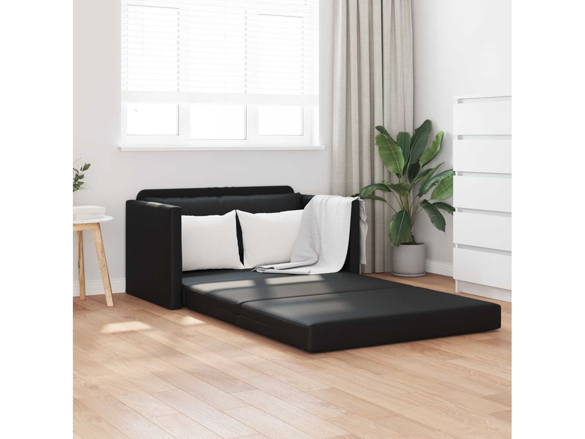 Vidaxl Sofá-cama Preto 124 X 71 X 78 Cm Couro Artificial