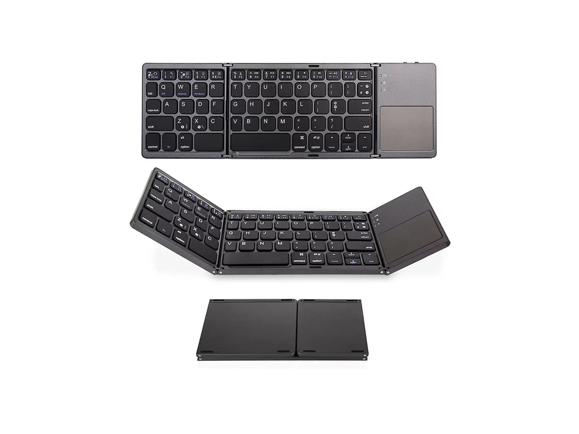 Teclado Bluetooth Sem Fio, Teclado Dobrável, Teclado Bluetooth Ultrafino Portátil Ly Ebike