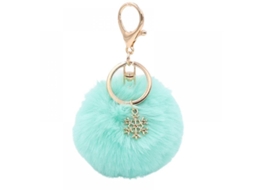 Chaveiro Com Pom Pom De Pelúcia Fofa Para Chaves, Bolsas E Carros - Soft E Fluffy, 8cm, Metal Alloy