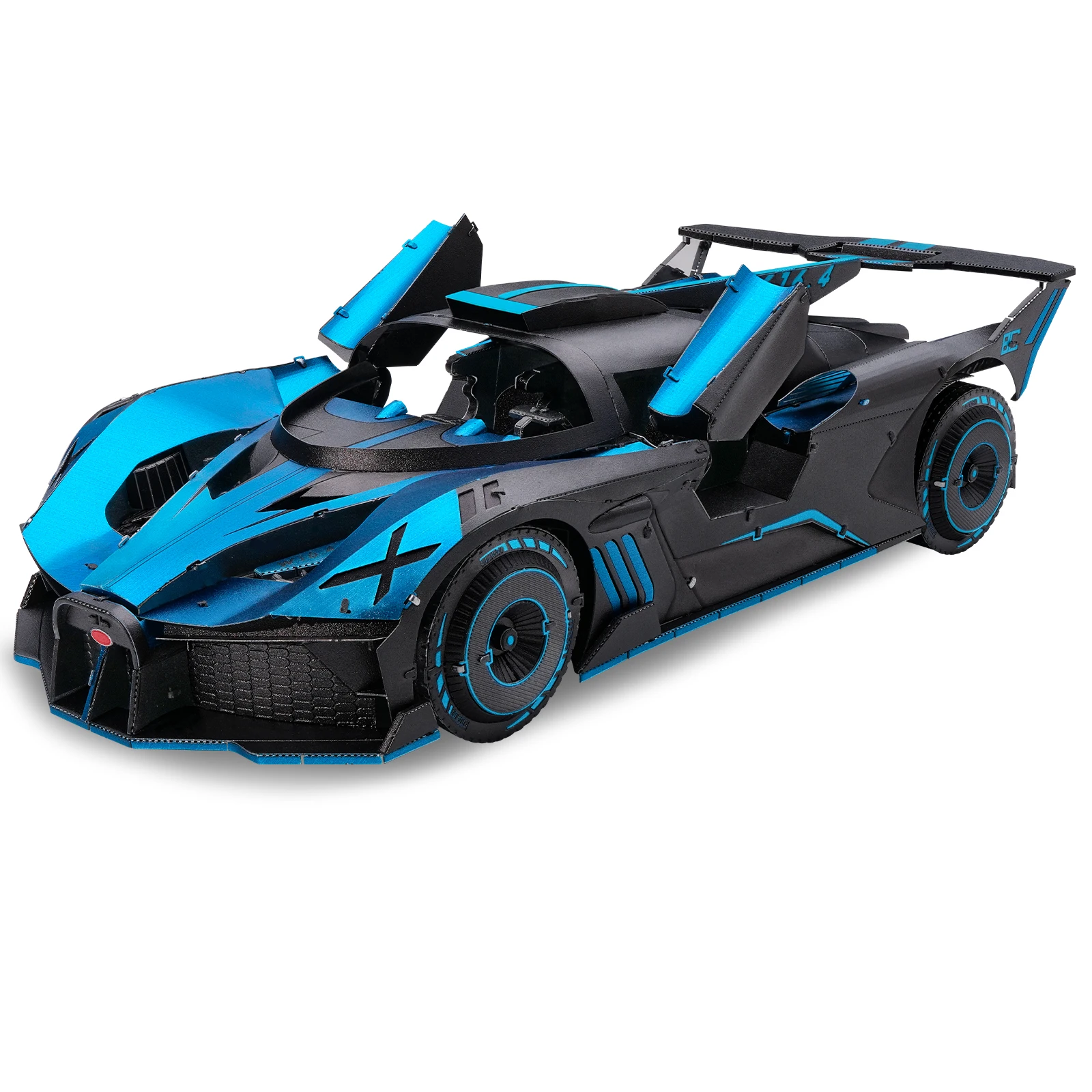 Quebra-cabeça 3d Supercarro Azul Kit De Modelo 3d Em Metal