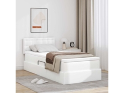 Vidaxl Cama com Arrumação e Led com Fitas Led Branco Puro 90 X 190 Cm