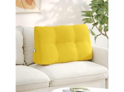 Vidaxl Travesseiro Para Costas Amarelo Claro 80 X 24 X 50 Cm Tecido