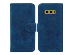 Capa De Celular Em Couro Com Estampa De Borboleta E Rosa Para Samsung Galaxy S10e