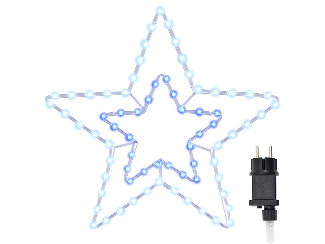 Conjunto 1 Luz Estrela De Natal Vidaxl Branco Frio Ferro (51,5 X 50 X 0,65 Cm)