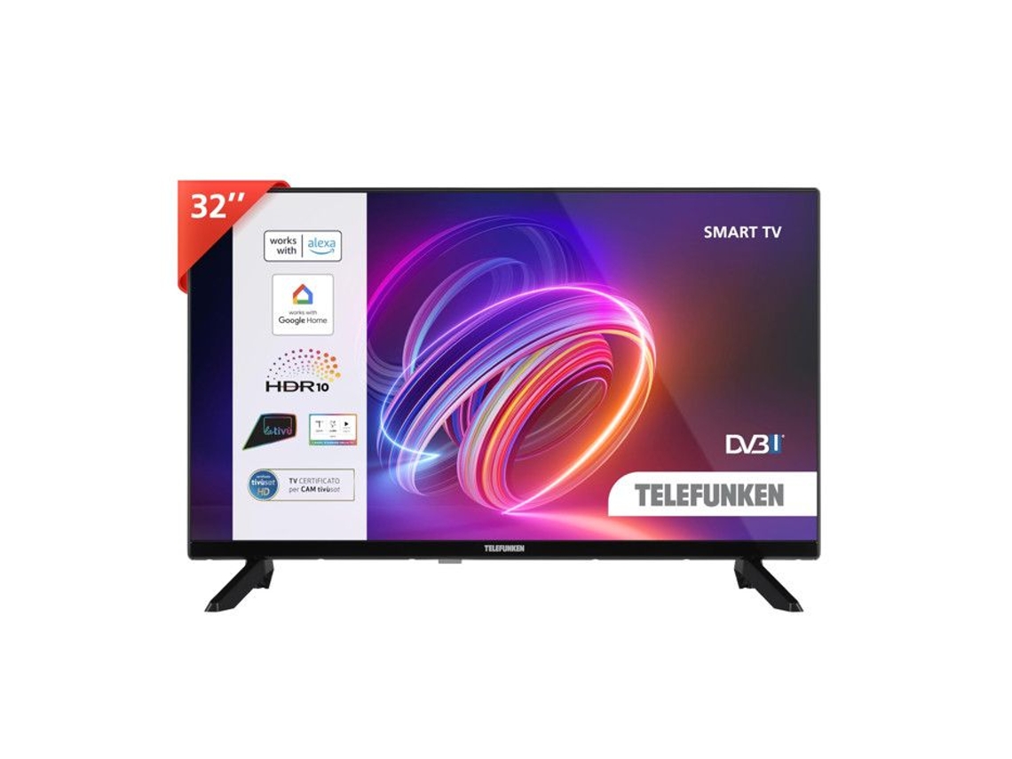 Telefunken TE32750B45I2DW Smart TV de 32 polegadas HD Ready, branca, Wi-Fi, HDMI, USB