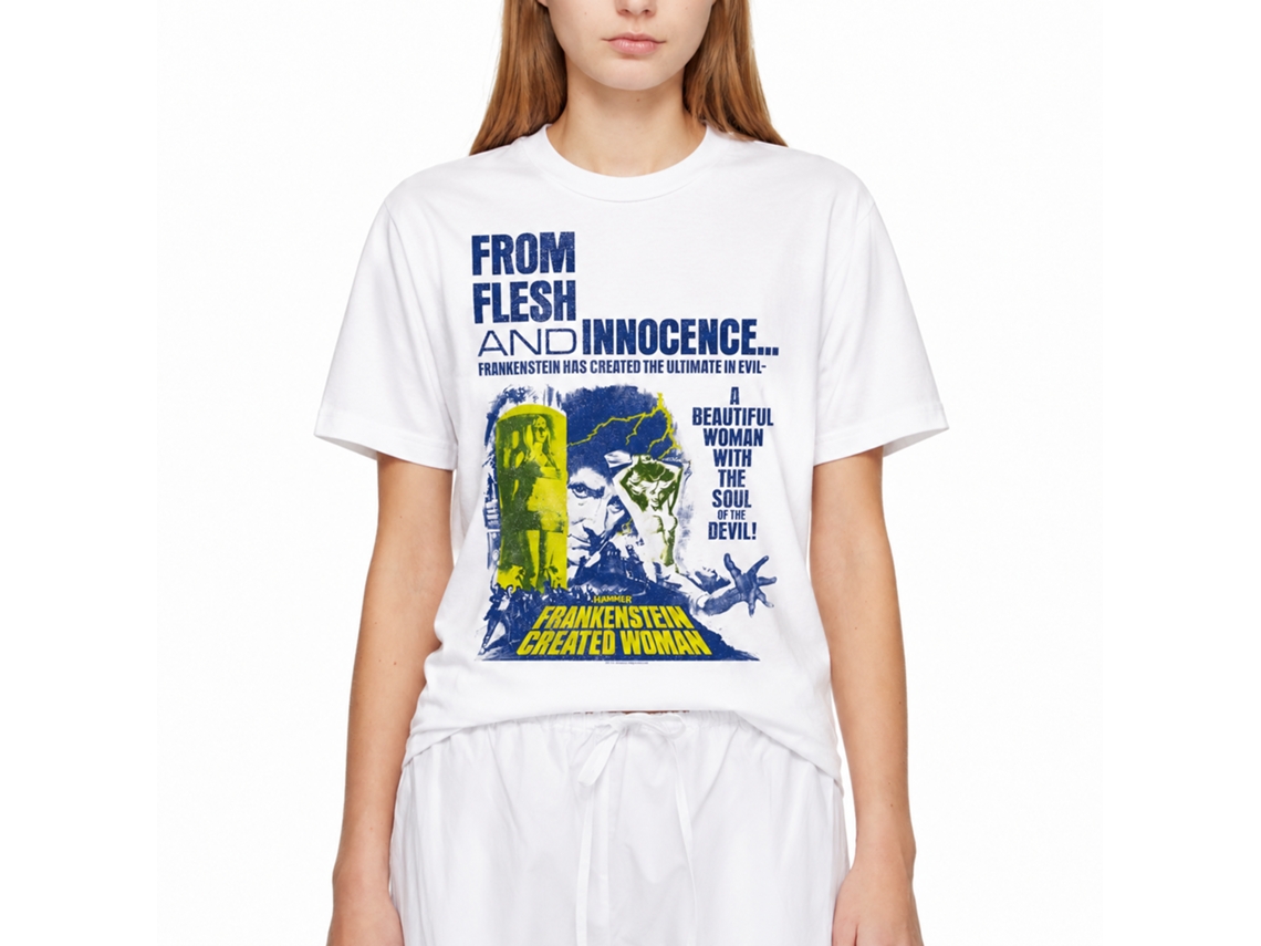 Rockinstone Horror Movies Flesh And Innocence White Adult T-shirt Size:l
