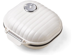 Organizador De Comprimidos Portátil Quadrado Para Viagem Semanal, Porta, Comprimidos Fofo E À Prova De Umidade, Branco, Creme