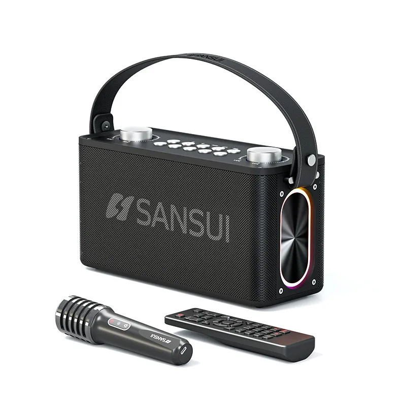 Sistema de Áudio Potente para Karaokê com Bluetooth, Microfone e Interface Aux/usb. MDUG (preto)