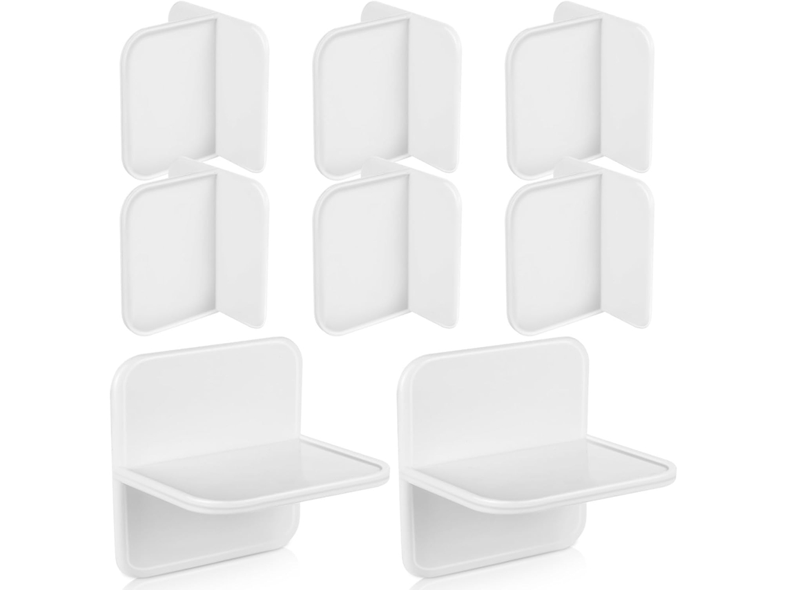 Kit Com 8 Peças De Fixadores Parede Para Móveis, Em Abs, Sem Necessidade De Furar, Para Evitar Tombamento De Suportes Tv