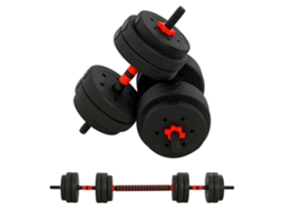Halteres Ajustáveis Preto 25kg, 2 em 1, 12 Discos, Barra/conector. Ge