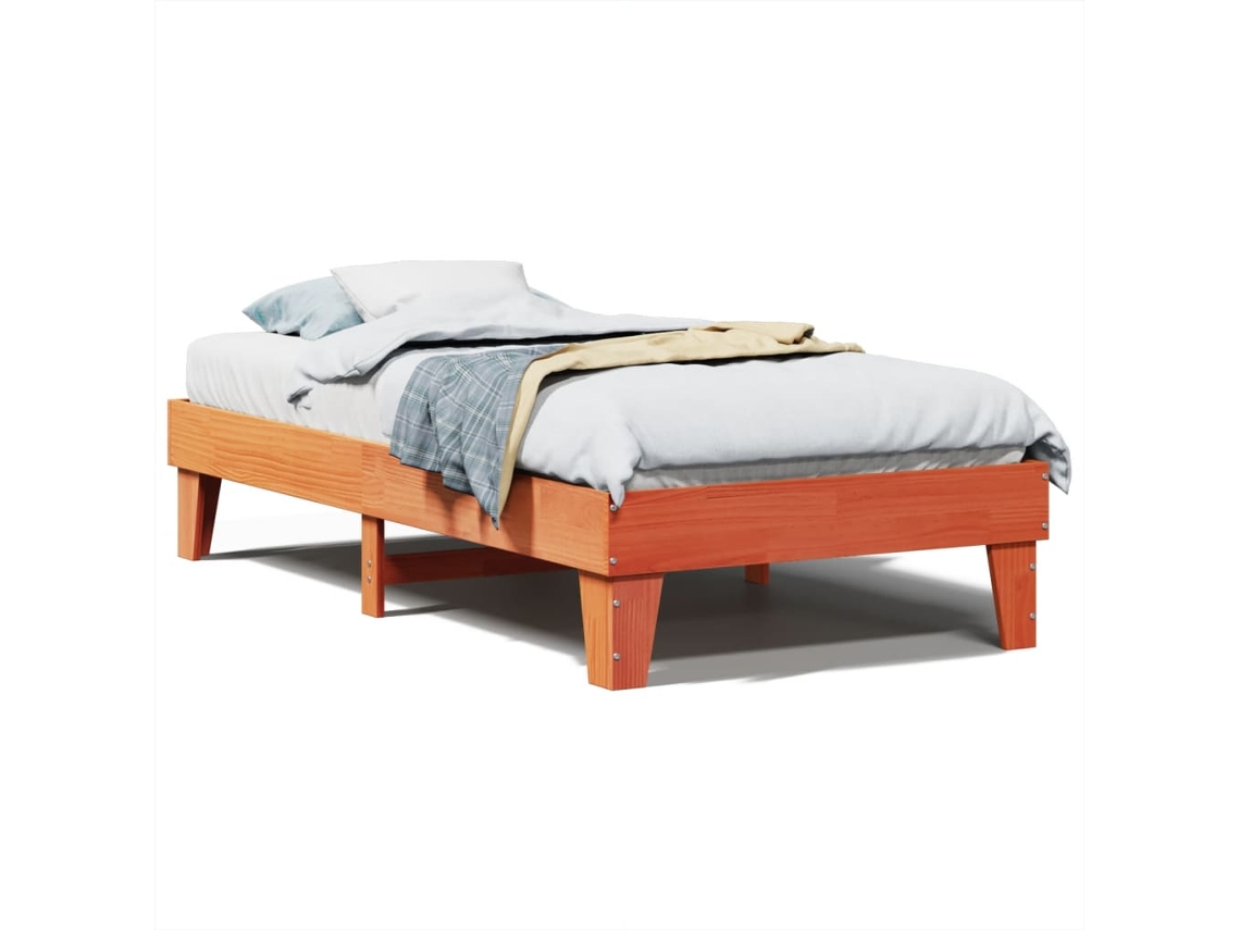 Bed Frame, Bed Frames Vidaxl Marrom Madeira De Pinho (75 X 190 Cm)