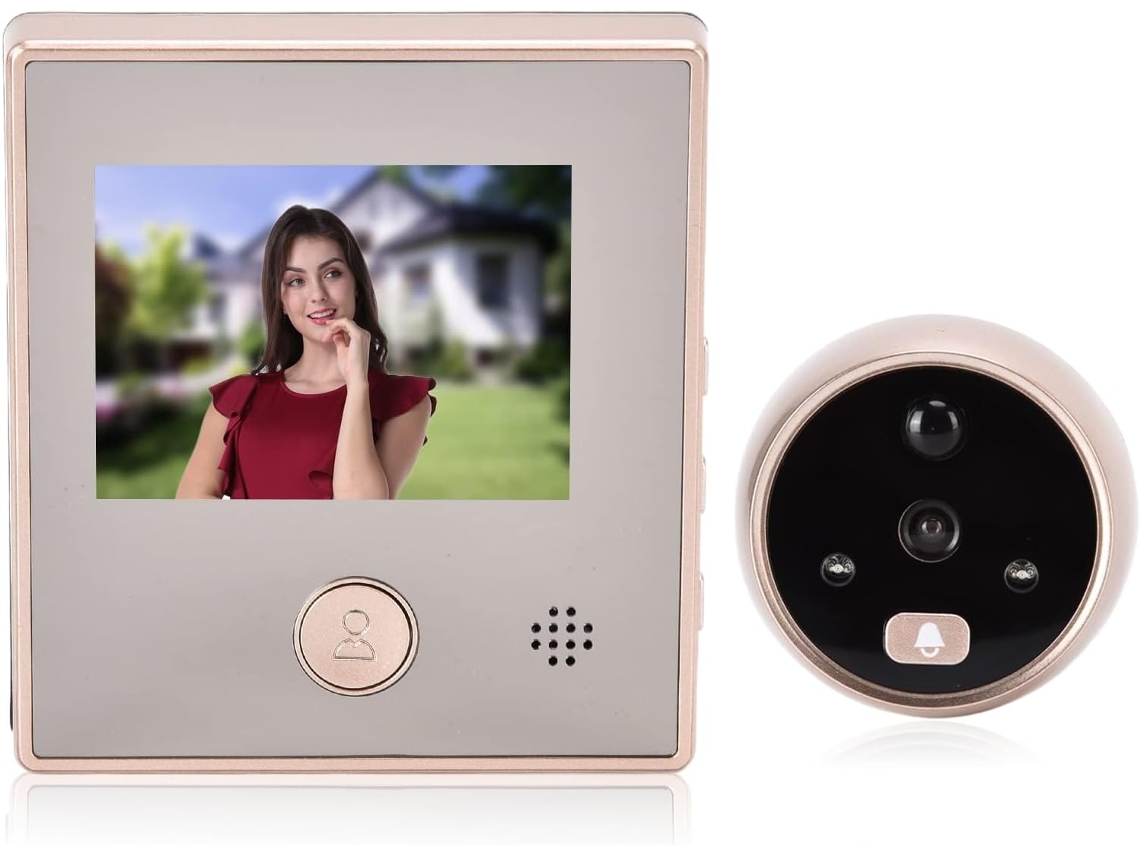 Campainha Eletrônica Com Vídeo De 2,8 Polegadas, Ângulo Amplo, Zoom Digital De 135° E Visão Noturna Infravermelha, Olho Mágico Digital Aquaforge