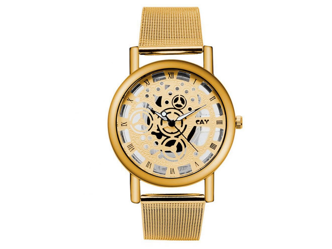 Reloj Electrónico De Metal Para Mujer Y Hombre Con Correa Ajustable Moda (oro)