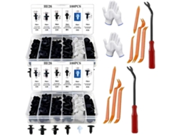 Conjunto De 100-presilhas Fixação Automotiva Universais Fixadores Plástico Duráveis Para Painéis Portas E Lamas Com