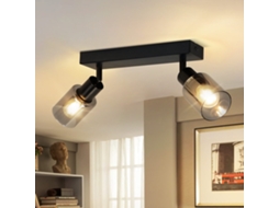 Luminária De Teto Spot 2 Chamas Preta Industrial E14 Luminária De Teto Para Sala De Estar Nettlife