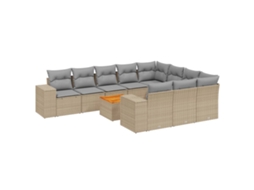 Garden Sofa Set, Garden Sofa Sets Vidaxl Bege Rattan / Vime (n/a)
