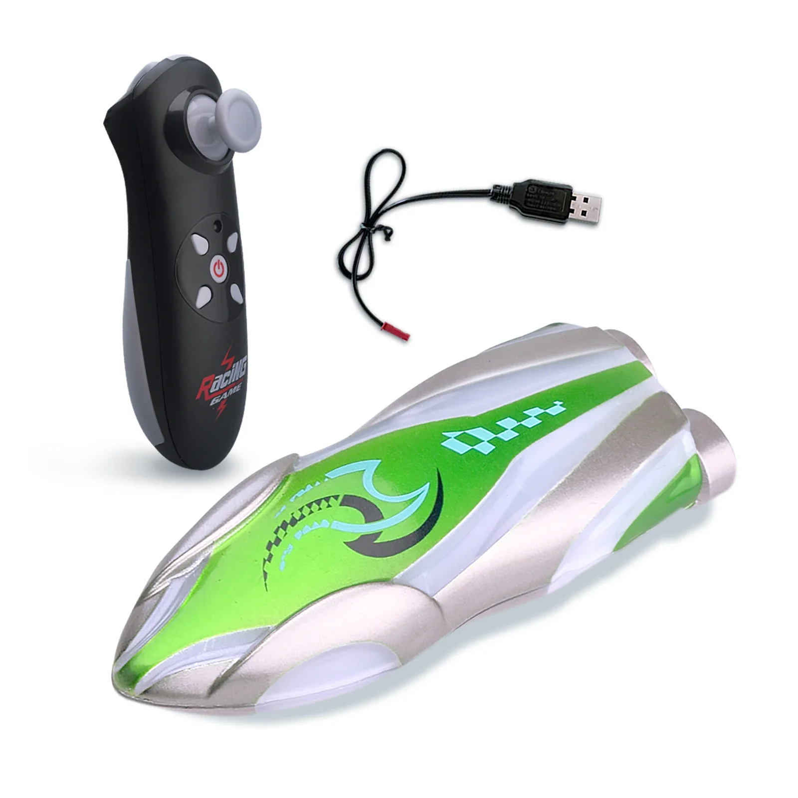 Mini Barco Acrobático com Controle Remoto, Luzes e Movimento Giratório na Água, Ideal para Banheiras e Piscinas. MDUG (verde)