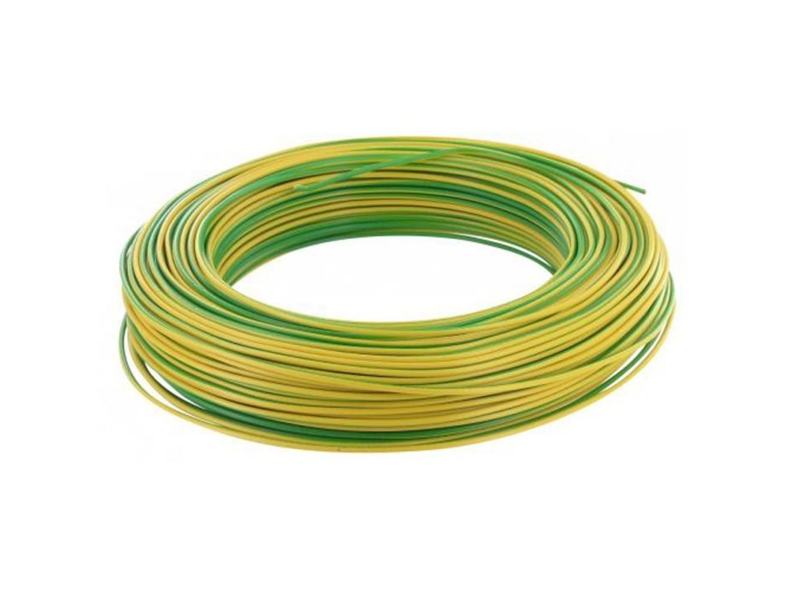 Cabo Rígido H07v U Electraline 25 M 2,5 Mm² Pvc Cor Amarelo E Verde