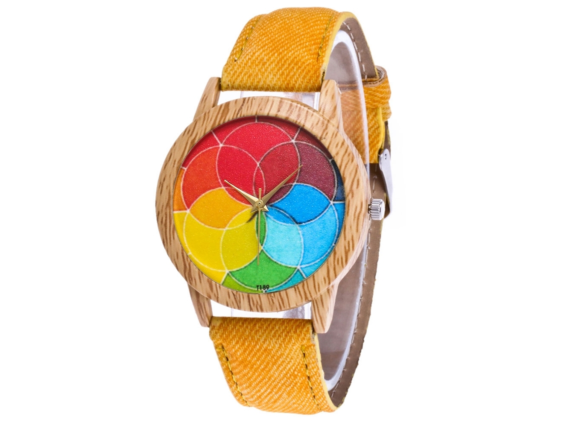 Relógio Casual de Pulso com Pulseira de Jeans e Movimento de Quartzo para Homem e Mulher