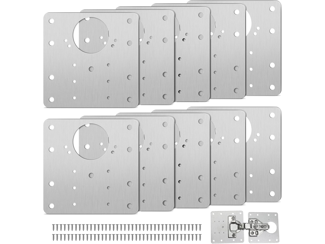 Placa De Reparo Para Dobradiça De Armário Com Furos, 10 Peças, De Suporte De Individuais