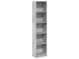 Bookcase, Bookcases Vidaxl Cinzeto Madeira Processada (n/a)