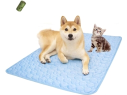 Tapete Refrescante, para Pets, Absorvente, Uso no Verão, 150x100 Cm, Azul AQUAFORGE