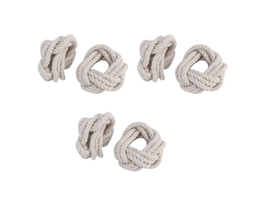 6 Anéis Nova Line para guardanapos de linho natural, loop | S/MARCA