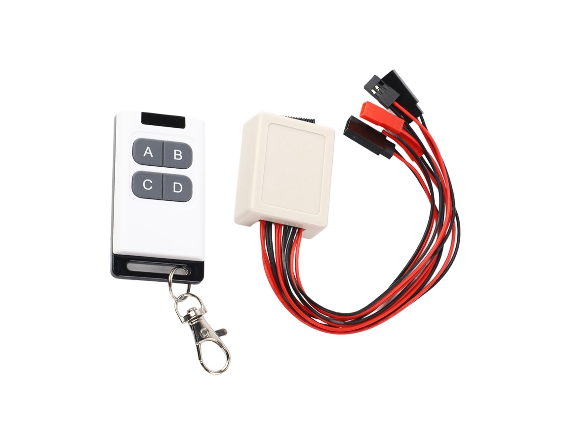 Mali controlador de Guincho para Carro Rc 4 Canais com Controle Remoto Luz para Veículos Crawler 1/10 Universal