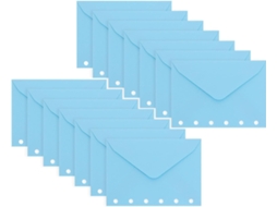Envelopes de papel Gadpiparty A7, 6 furos, pacote com 5 unidades, azuis, sacolas reutilizáveis para documentos e papel.