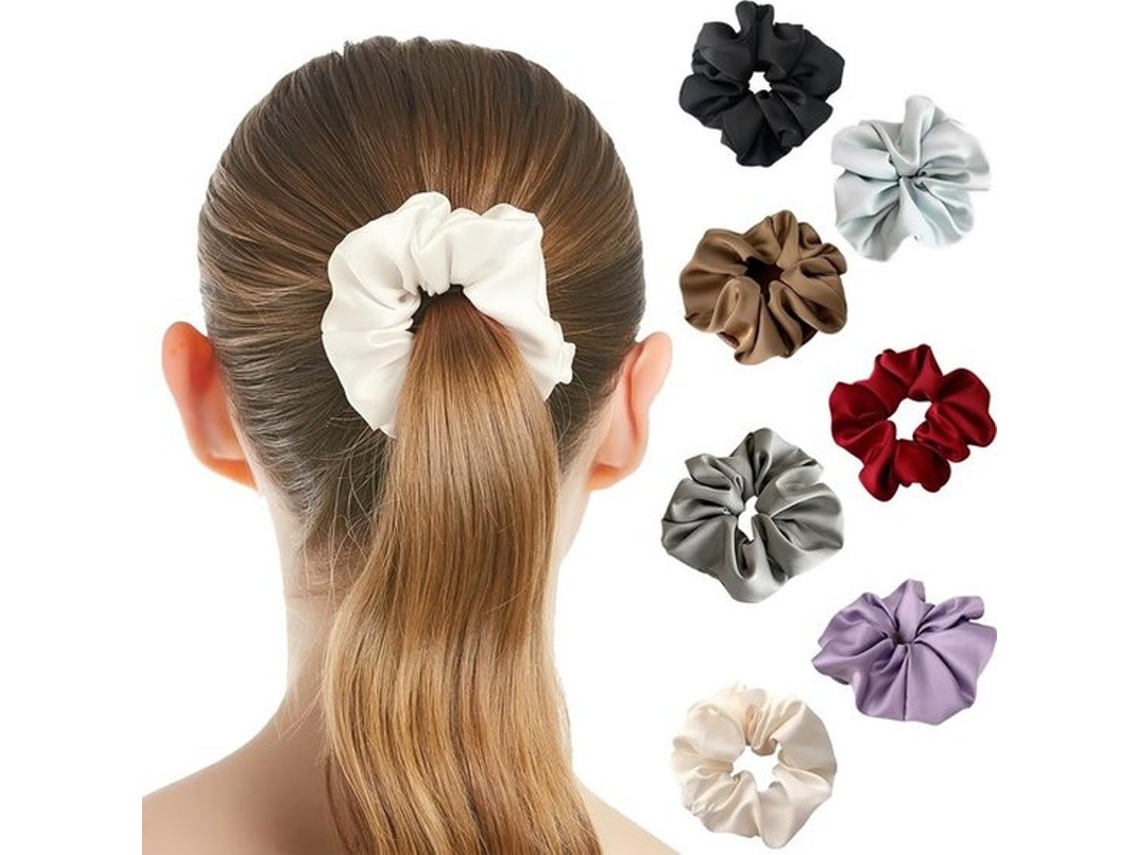 Escolha-preferida - Elásticos De Cabelo De Sedas - 7 Unidades - Suaves Para O Cabelo - Cor Fixa - Feito À Mão - Cinta De Cabelo