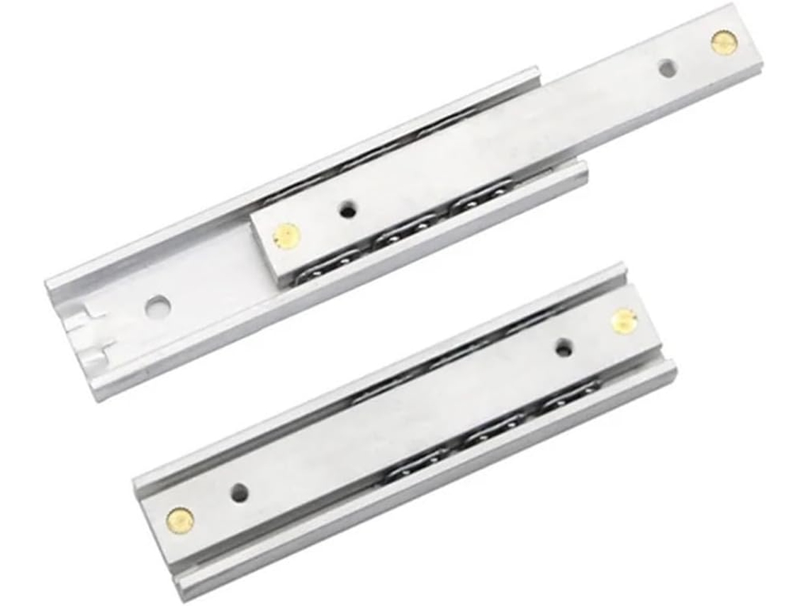 Corrediças De Gaveta Com Rolamentos Esferas Em Liga Alumínio, Trilho Dobrável Para Gavetas De 16mm, 70, 100, 140, 200e
